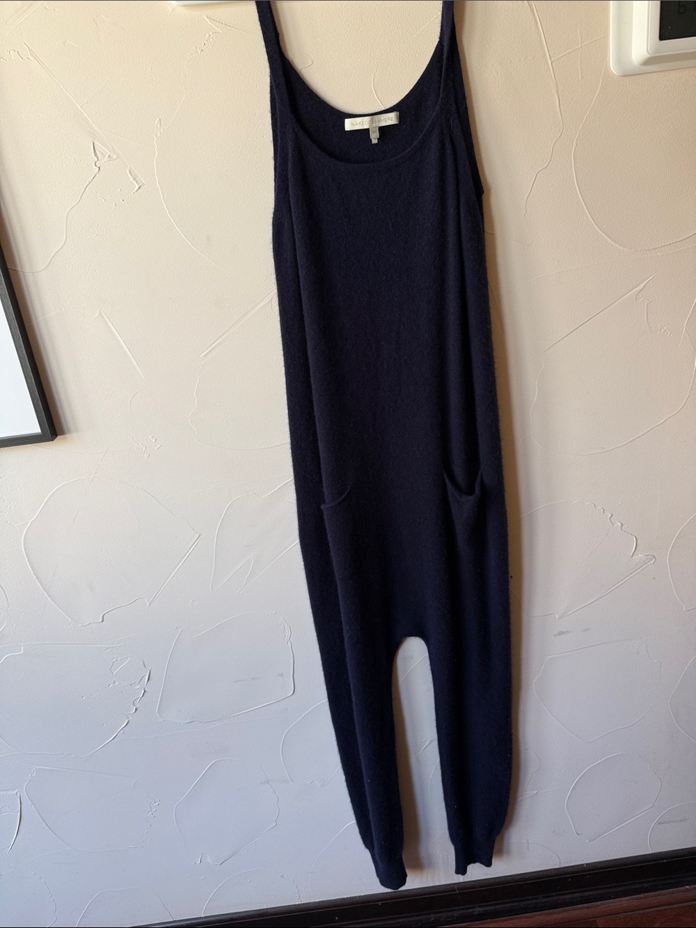 NakedCashmere Navy Knit Sleeveless Jumpsuit